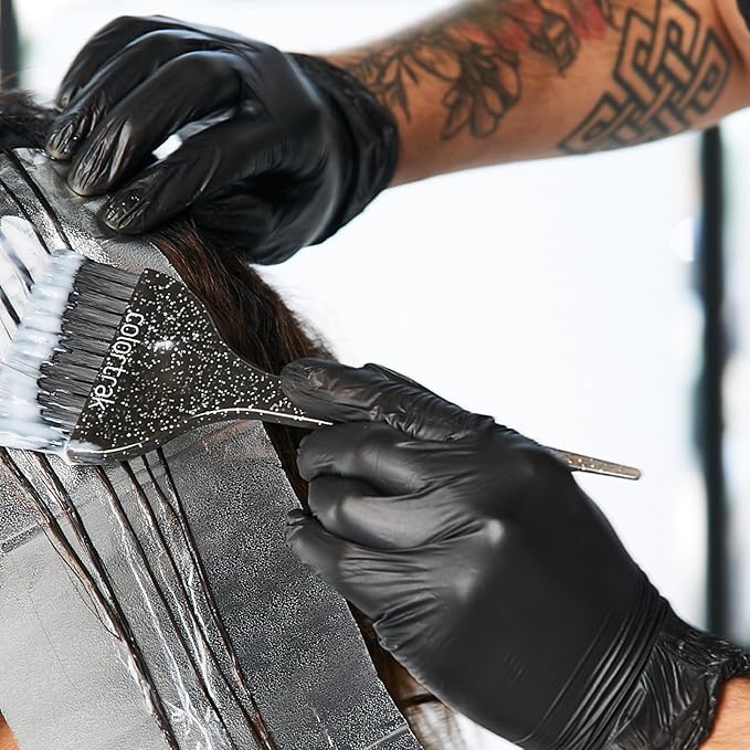 Colortrak Disposable Vinyl Gloves, Single-Use, Latex-Free, Powder-Free, Ambidextrous, Black