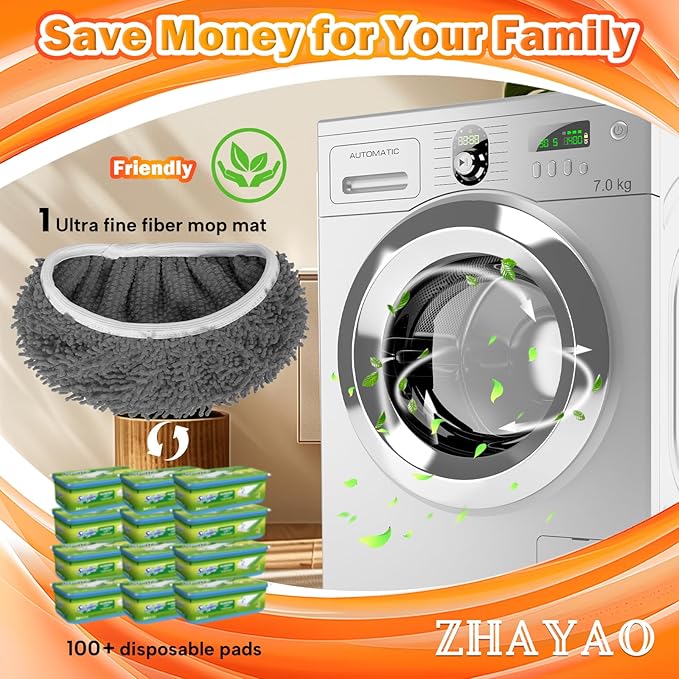 Reusable 100% Coral Fleece Mop Pads Compatible with Swiffer Sweeper Mop, Wet and Dry Flat mop Cover, 3 Pack Washable Mop Pads for Surface/Hardwood Floor Cleaning (Mop is Not Included)