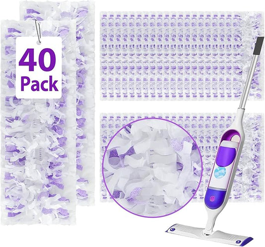 40 Count ‌Disposable Heavy-Duty Power Mop Pads Refills for Swiffer Power Mop,Replacement Floor Cleaning Refills, Non-Washable & Unscented, Compatible with Swiffer PowerMop (Quick-Absorb, No Residue)