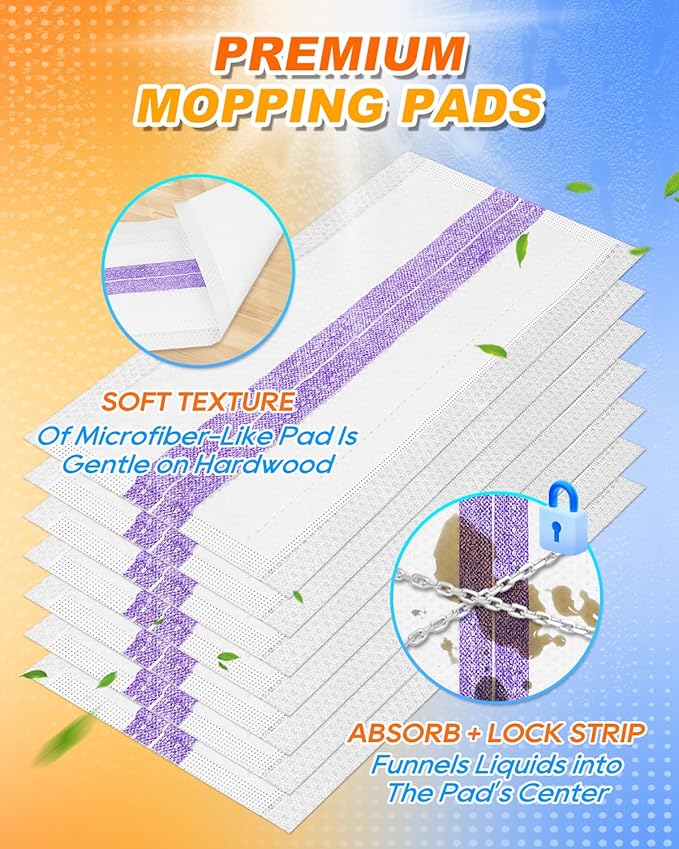 Spray Mop Pad Refill Compatible with Swiffer WetJet Mop, Disposable Multi Surface Floor Mop Pads, Thickness & Absorbent, 24 Count