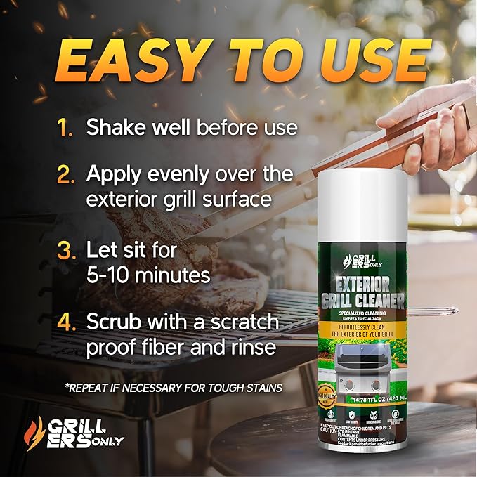 2-Pack Exterior Grill & Outdoor Cleaner Spray 14.8 fl oz | Multi-Surface Degreaser for Grills Griddles & Patio Furniture