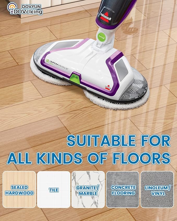 6 Pack Replacement Mop Pads Compatible with Bissell Spinwave Mop: 2124 2039 2039A 2039Q 2039T 2039W 20391 20393 20395 20399 2307 2315A 23157 23159