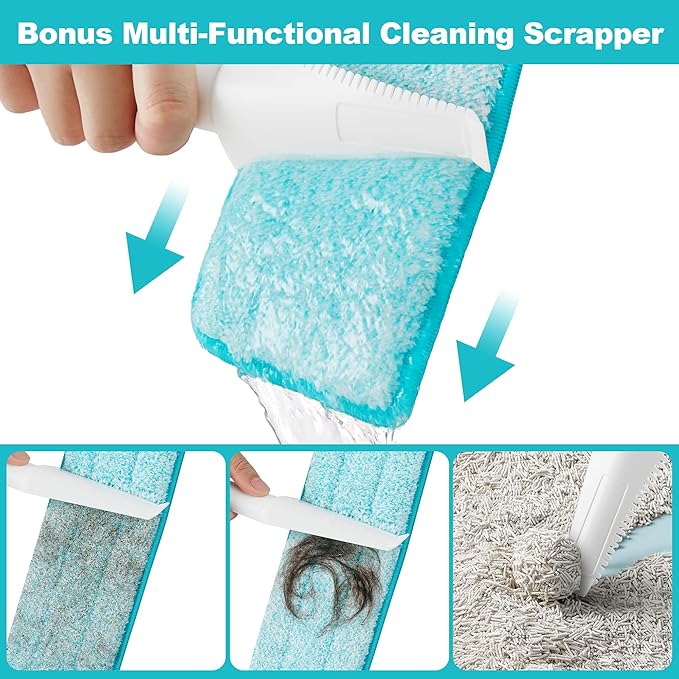 JOYMOOP 18 Inch Commercial Dust Mop for Hardwood Floors, Heavy Duty Industrial Wet Dry Mops with Telescopic Handle, Includes 3 Microfiber Mop Pads