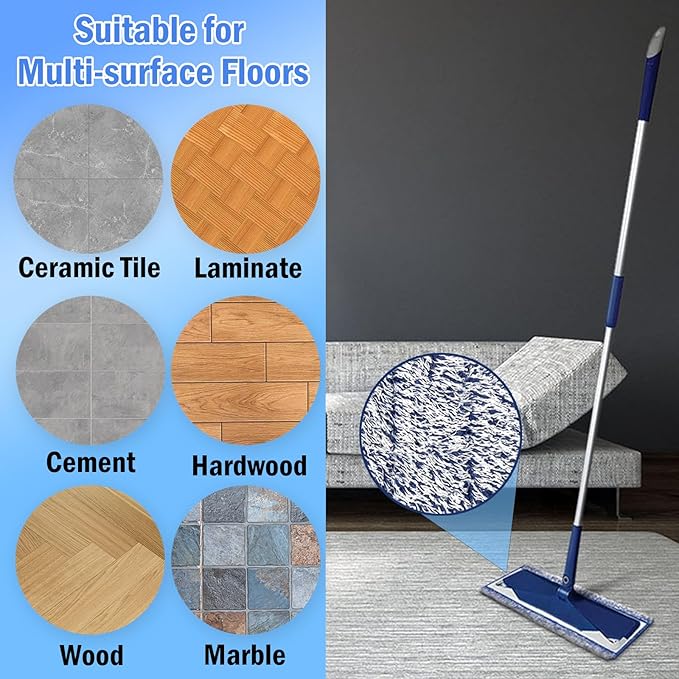 4 Pack Microfiber Dusting Pad for Bona Mops, Reusable Dust Pads for Multi-Surface Floors - Attracts and Removes Dust, Pet Hair and Dirt, Mop Pads Refill for Hard Surface Floors