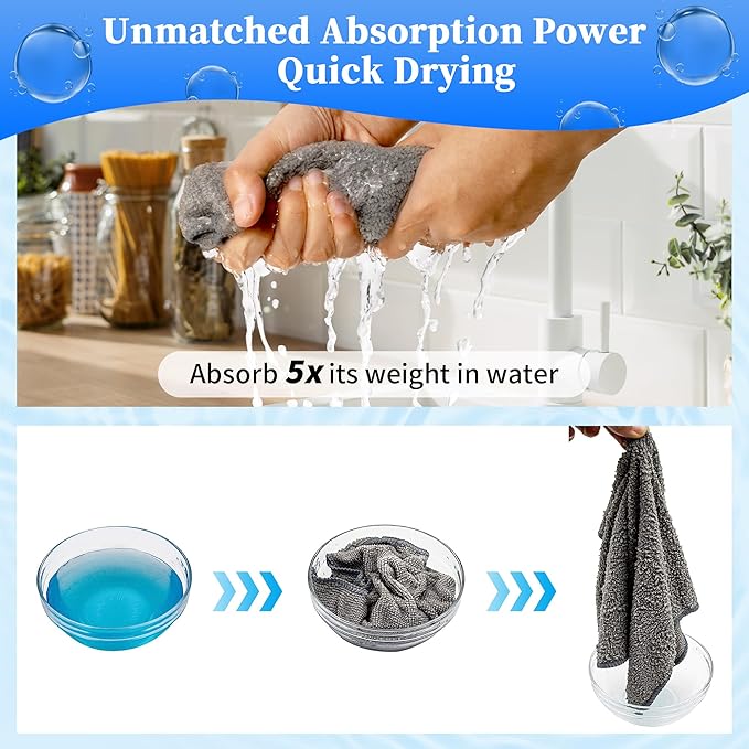 FIXSMITH Microfiber Cleaning Cloth - Pack of 48, Multi-Functional Cleaning Towels, Size: 12 x 16 in, Highly Absorbent Cleaning Rags, Lint-Free, Streak-Free Cleaning Cloths for Car Kitchen Home Office