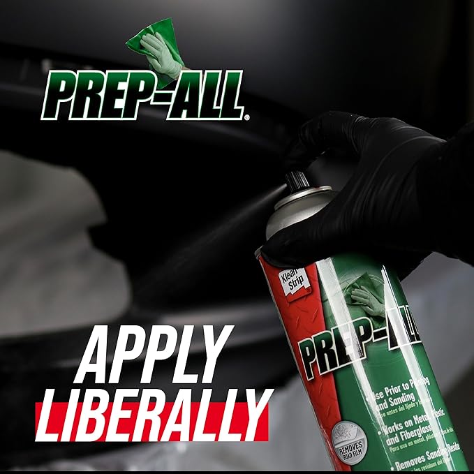 KLEAN-STRIP Prep-All Wax and Grease Remover, Fast-Acting Degreaser, Effective on Metal, Plastic, Fiberglass, Automotive DIY, 13.5 Ounce Aerosol