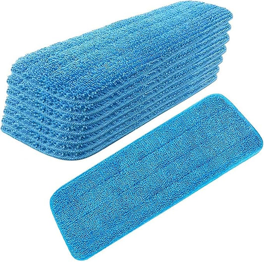 8 Pack Microfiber Spray Mop Replacement Heads for Wet Dry Mops, Premium Floor Cleaning Pads, Reusable Replacement Refills Compatible with Bona Floor Care System - Blue
