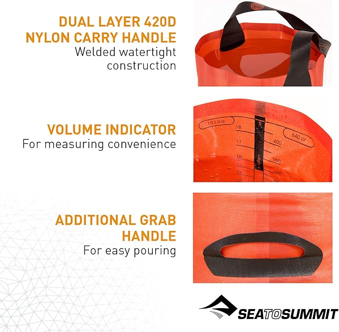 Sea to Summit Folding Bucket, Collapsible Camp Kitchen Bucket