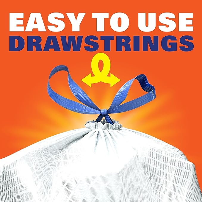 Hefty Ultra Strong Tall Kitchen Trash Bags, Cinnamon Pumpkin Spice Scent, 13 Gallon, 20 Count (Pack of 2)