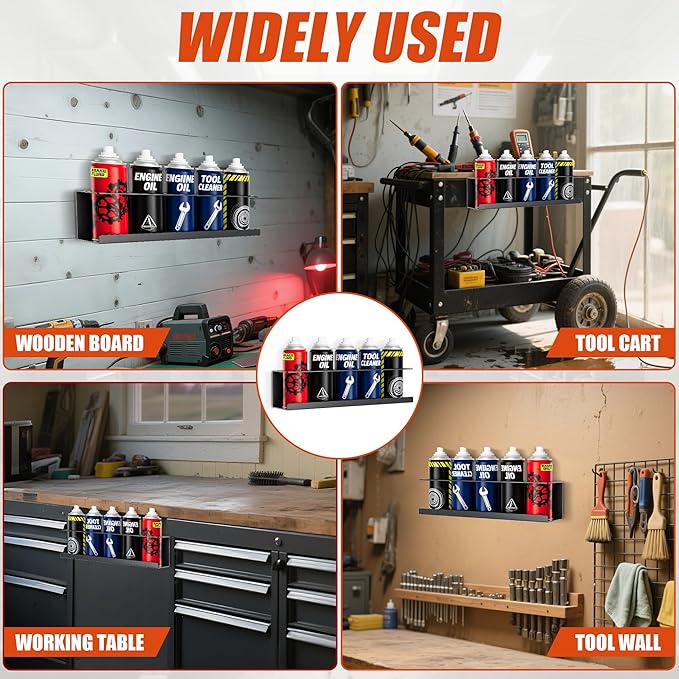 2 Pack Spray Paint Can Holder,Wall Mount Spray Bottle Holder,Heavy-Duty Aerosol Can Holders,Tool Organizer Rack for Garage,Craft Workspace and Home,Holds 10 Cans