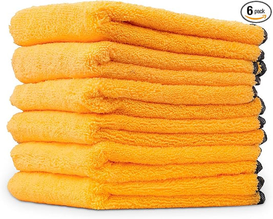 Chemical Guys MIC_507_06 Professional Grade Premium Microfiber Towel, Gold (16 in. x 24 in.) (Pack of 6)