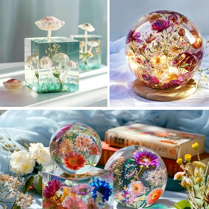 Large Cube Resin Molds-Sphere Silicone Casting Molds for DIY Art Epoxy Resin,Transparent Deep Square Sphere Silicone Molds for Resin Casting