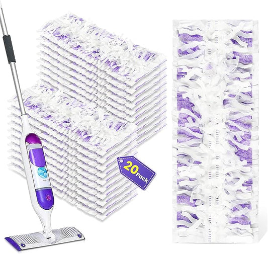 20 Count Disposable Mopping Pad Refills for Swiffer Power Mop Pads Refills, Unscented Spray Cleaning Repalcement Pads