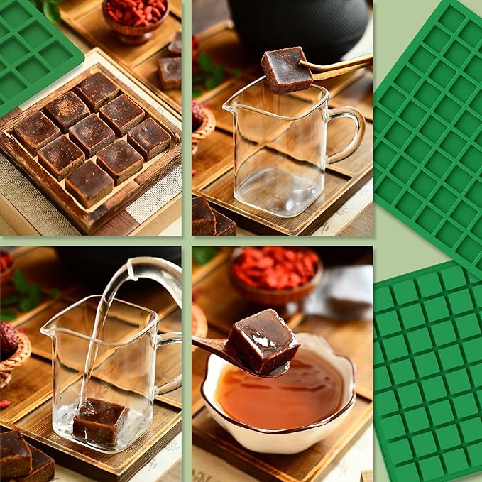 Chocolate Molds, 80 Cavities Gummy Molds, Non Stick Silicone Candy Molds for Square Chocolates, Caramels, Keto Snack Fat Bombs, Ice Cubes, Jellies, Gummies and Pet Snacks, Candy Molds Bite Size