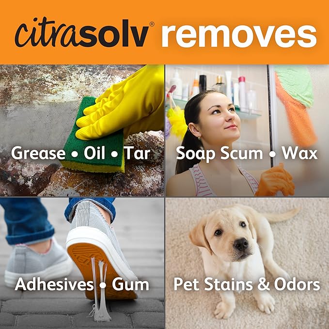 Citra Solv Concentrated Household Cleaner & Degreaser -Valencia Orange Scent 8 fl oz Safe, Effective, and Versatile Cleaning Solution, Natural Ingredients Non Toxic,Biodegradable, Made in USA (3)