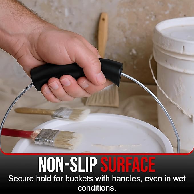 USA-Made Bucket Grip for 1-5 Gallon Buckets, Ergonomic, Durable Handle Grip for Heavy-Duty Buckets | Easy to Install, Comfortable for Gardening, Construction, DIY | Fits 5 Gal Handles - Pack of 8