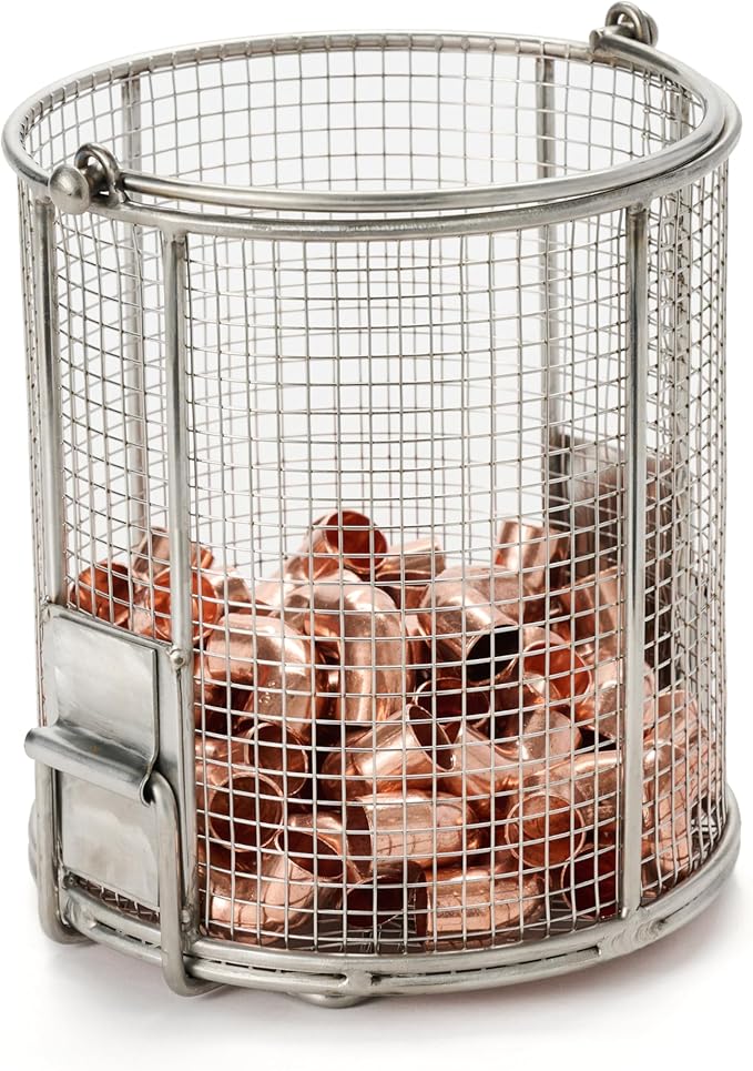 Dip N’ Drain – The Ultimate Stainless Steel Parts Cleaning Basket | Fits Any 2-Gallon Bucket, 1/4″ Mesh, Swing Handle (Bucket Not Included)