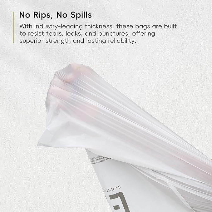 EKO 13 Gallon / 40-60 Liter,110 Count Drawstring Trash Bags, Extra-Strong Unscented Garbage Bags, Easy-Dispense Roll for Kitchen & Household Use, Resists Tears, Leaks and Punctures, Code F, White