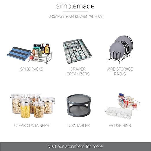 SIMPLEMADE Round Step Trash Can - 5 Liter / 1.3 Gallon - Stainless Steel Bathroom Wastebasket with Lid