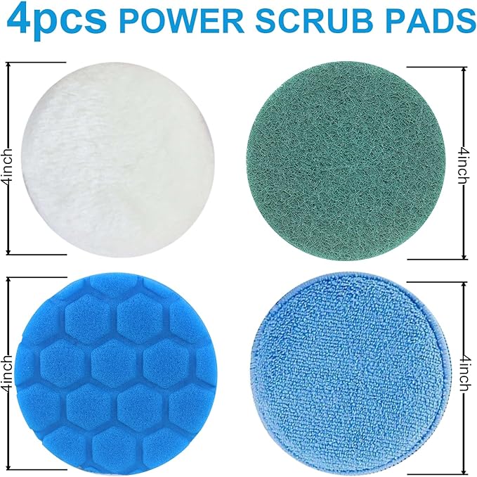 Brush Heads Set, 9 Pack 4 inches Cordless Electric Spin Scrubber Replaceable Brush Heads for Household Cleaning Brushes/Bathroom/Floor/Tile/Car