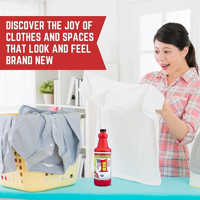 Pro's Choice Red 1 Food Dye Color Remover, Fabric Stain Remover for Kool Aid or Synthetic Food Colors/Dyes, Red Wine Stain Remover for Clothes Laundry, Carpet and Couch, Spot Removal Solution (32 oz)