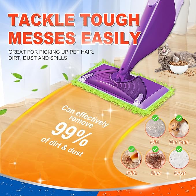 4 Pack Reusable Mop Pads for Swiffer WetJet, Wet Pads Refill for Swiffer Wet Jet, Microfiber Mop Pads Machine Washable Wet Dry Pads Refill for Laminate, Hardwoods, Vinyl, Marble, Stone and Glass