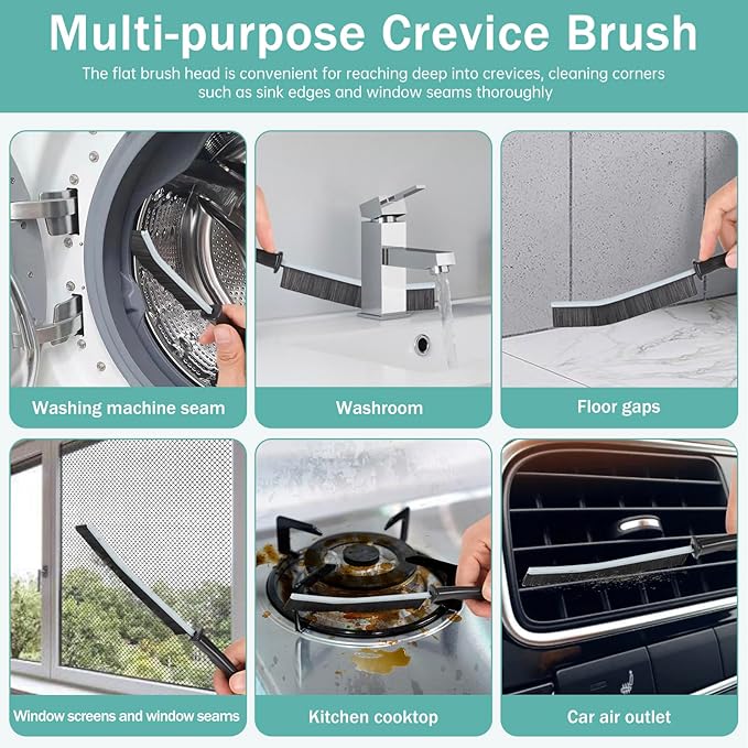 Crevice Cleaning Brush, Multifunctional Hard-Bristled Gap Scrub Brush, 2025 New Multifunctional Gap Cleaning Brush Tool, Dead Corners Brushes for Bathroom Kitchen Tiles Window Door Slots, 3pcs