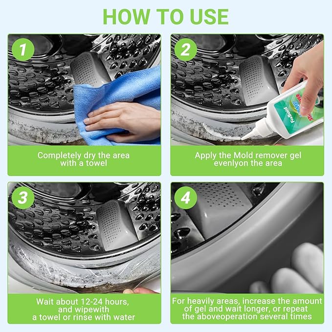 Home Remover Gel, Heavy Duty Stain Cleaner, Multi-Purpose Cleaner Applied to Refrigerator, Washer Rings and Caulk, 7.8 FL OZ