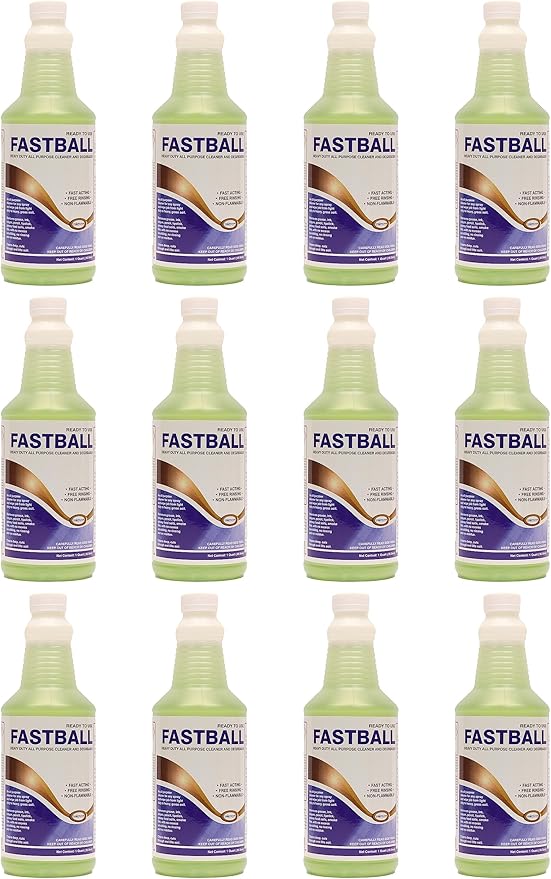 Warsaw Fastball Heavy Duty All Purpose Cleaner and Degreaser - 1 Quart - 12 Per Case - Industrial Cleaning Agent (12)