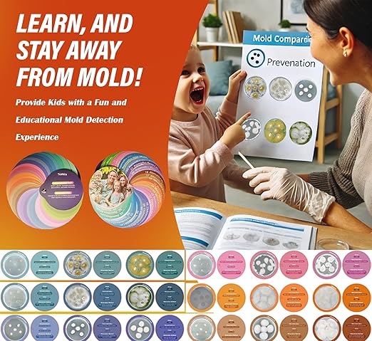 Mold Test Kit for Home Air Quality 15PCS - Mold Toxicity Test for HVAC, at Home Mold Test Kit, Mold Detector for Home Air Quality - Black Mold Testing Kit Air with Guide and Lab Support