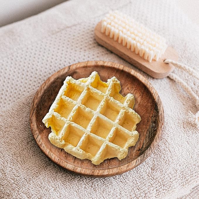 Wehous 2PCS Waffle Silicone Candle Molds, Waffles Bread Shape Candle Soap Mold, Silicone Fondant Chocolate Candy Dessert Cake Decor Mould, Mold for DIY Casting Clay Art Crafts Ornament