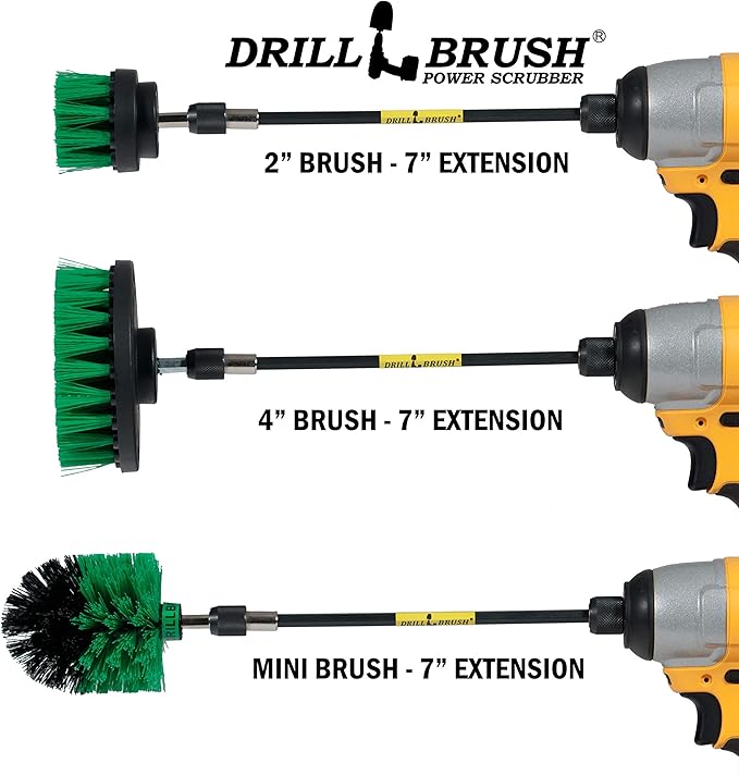 Kitchen Cleaning Supplies - Household Scrubber Set - Kitchen Cleaner Brushes - Oven Scrubbing Tools - Household Cleaning Supplies - Pan and Pot Scrub Brush for Home - Drill Brush Kit to Clean Fridge