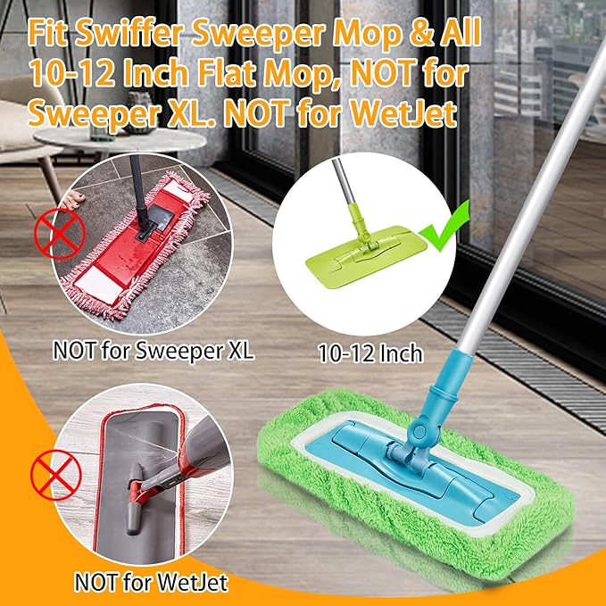 Reusable Dry Sweeping Cloths Microfiber Wet Mop Pads Compatible with Swiffer Sweeper Mop Replacement Sweeping Mopping pad Refills for Hardwood Surface Floor Cleaning (16PCS)