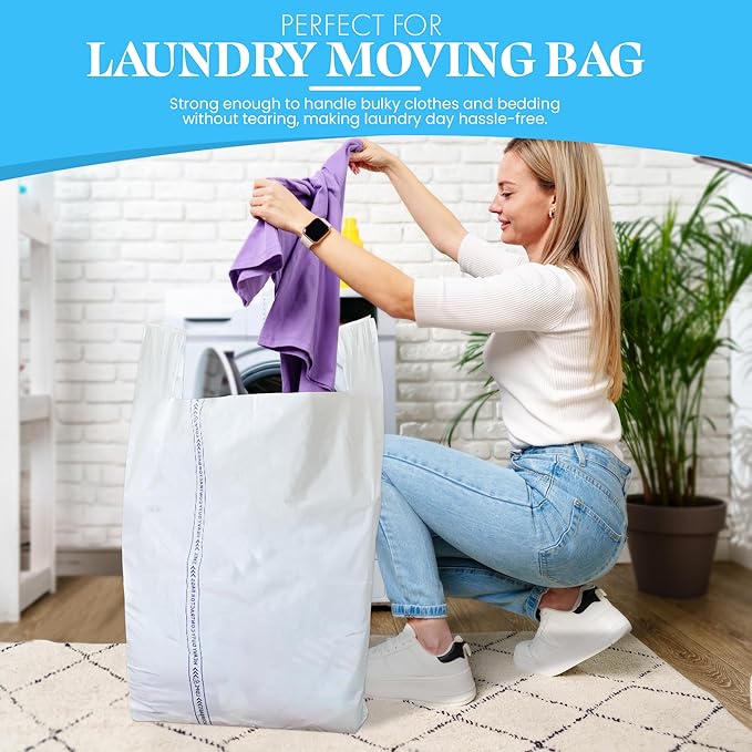 Heavy Duty Contractor Trash Bags with Handles – 52 Gallon, 40 Count | 3 MIL Thick, Extra Large Garbage Bags for Yard Waste, Construction, Lawn & Commercial Use | Secure Branded Knot for Easy Handling