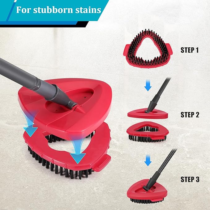 Spin Mop Head Replacement, Base, Mop Handle Compatible for O-Cedar EasyWring - Include 2 Microfiber Refills, 4-Section 30-59in Handle, 1 Cover and 1 Scrubber (1-Tank System)