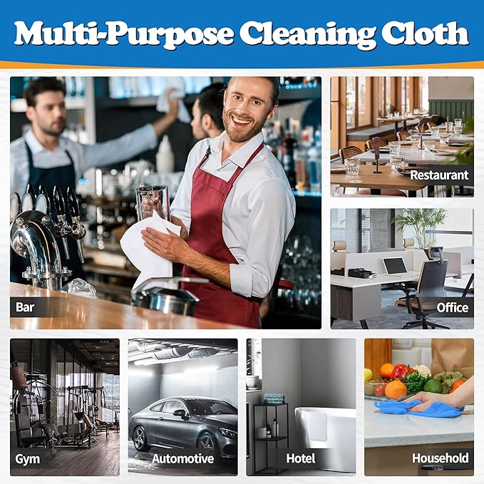 FIXSMITH Shop Towels, Pack of 150, Microfiber Cleaning Cloth Bulk, Microfiber Towels for Cars, Lint Free, Scratch-Free Cleaning Rags for Housekeeping, 11.5 x 11.5 inch