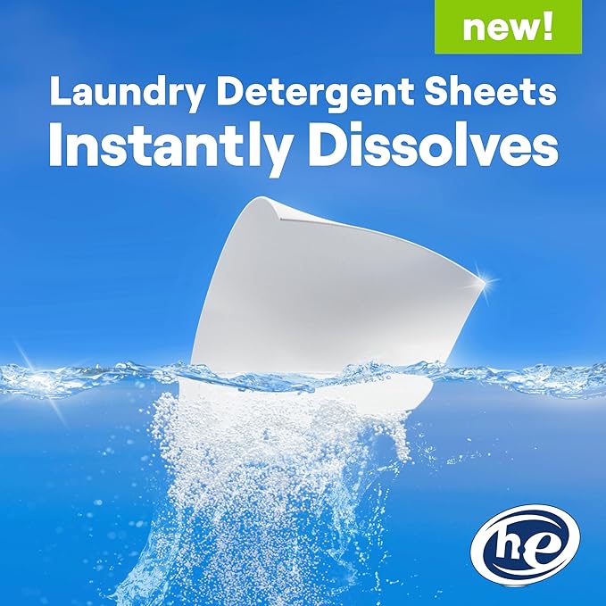 Seventh Generation Laundry Detergent Sheets 32ct Free & Clear Removes Tough Stains Safer for your family