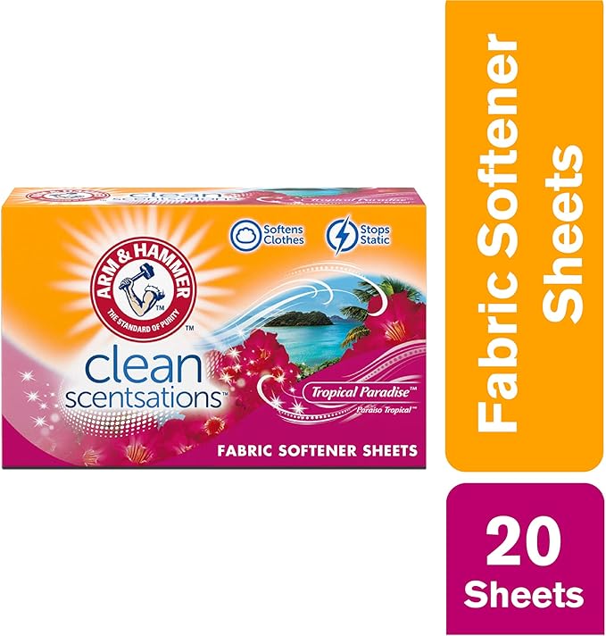 ARM & HAMMER Fabric Softener Sheets, 20 sheets, Tropical Paradise