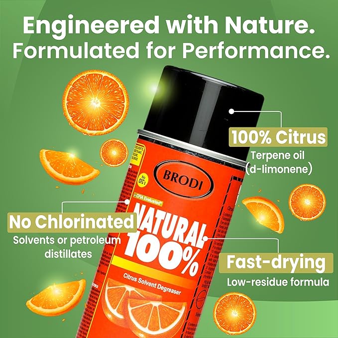 Natural-100% Orange Degreaser Cleaner, Industrial-Strength, Instantly Removes Grease, Oil & Adhesive, 27Kv Electrical-safe, Trusted on Metal, Engines, Motors, Tools, Concrete & More