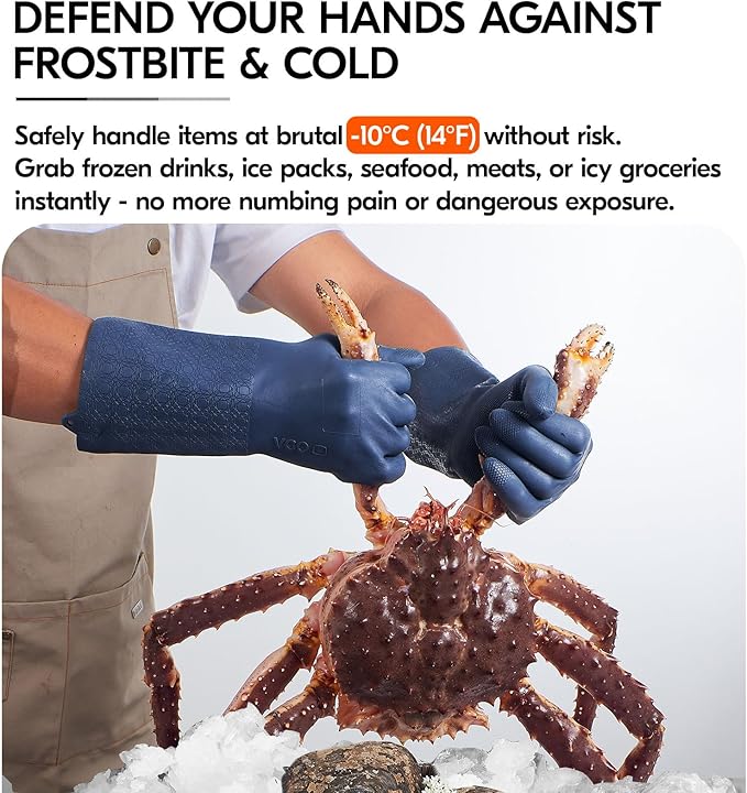 Vgo... Food Handling Gloves,Food Grade TPE,5X Durable for Meat Packing,Commercial Kitchens,Baking(TP1117)