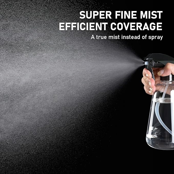 Spray Bottle 2 Pack, 16oz - Ultra Fine Mist, Plant Mister Hair Misting Empty Spray Bottles Indoor, Leak Proof Water Sprayer for Planting, Hair Care, Essential Oils, Cleaning Solutions (Clear)