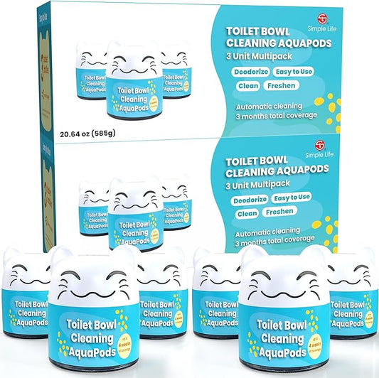 Simple Life Toilet Bowl Cleaner | Automatic Long-Lasting Toilet Bowl Cleaner Tablets | Easy-To-Use, Septic Safe Toilet Cleaner in Bottle | Powerfully Cleans and Prevent Stain Build Up | 6 Count