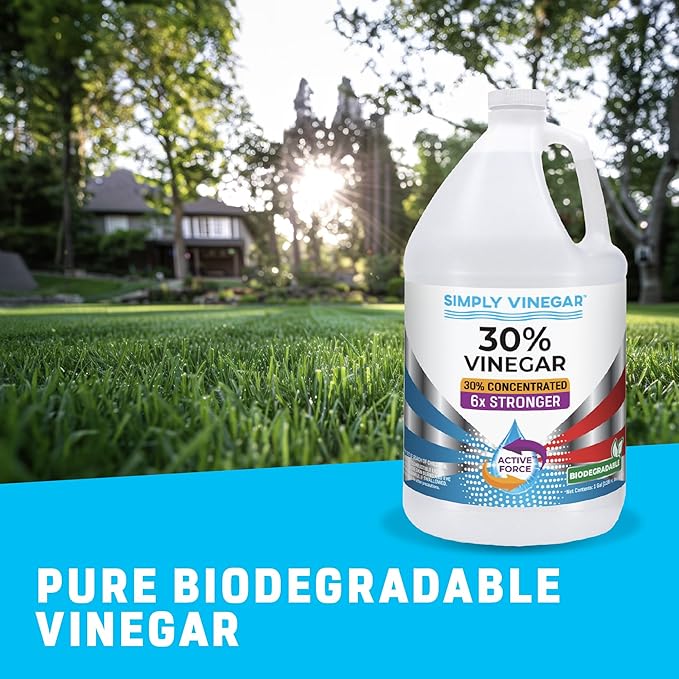 30% Vinegar – Pure Concentrated Active-Force Vinegar for Cleaning, Home, and Garden, 128 oz (2)