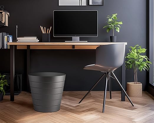 Small Trash Can (2.1 Gallons), Dorm Trash Can, Heavy Duty Dust Bin, Mini Garbage Can for Bedroom (Pack Of 3), Plastic Wastebasket, Bathroom Wastebasket (Black) Round paper Trashcan, Office Trash Bin