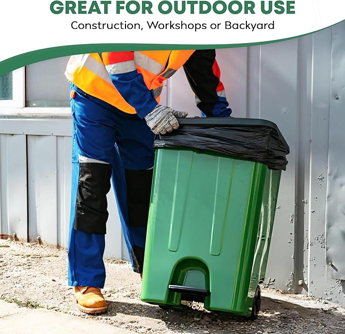 60 Gallon Trash Bags for Toter | (50 Bags w/Ties) 60 Gallon Trash Bags | X-Large Garbage Bags | Extra Large Leaf Bags | Commercial Trash Bags