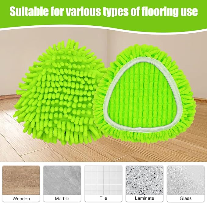 Mop Cloth Reusable, Mop Replacement Head Compatible with EasyWring & Clean Spin System Wet-Dry Mops Cloth for Household 4 Pack