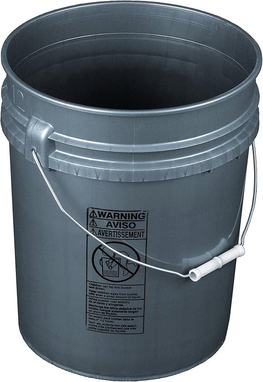 API Kirk Grey 5 Gallon Heavy Duty 90 Mil Food Grade Plastic Bucket