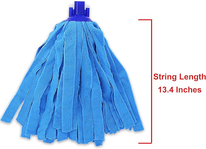 6 PCS Blue Microfiber Mop Replacement Compatible with All Standard US Threading Pole &0.8" Diameter Mop Handle