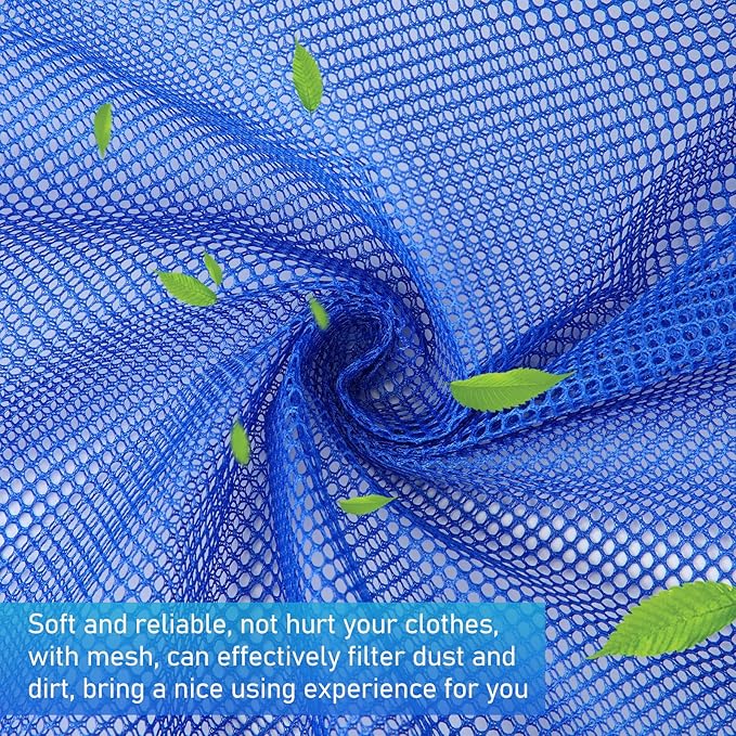 Windyun Mesh Laundry Bag, 9 Pcs 30" x 40" Heavy Duty Large Mesh Laundry Bags Drawstring Lockable Laundry Hamper Liner Machine Washable Bag for Travel Dorm Home College Storage Apartment (Blue)