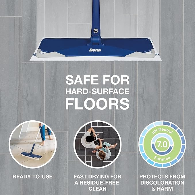Bona® Disposable Wet Cleaning Pads for Hard-Surface Floors, Lemon Mint Scent 12 Count (Pack of 2)